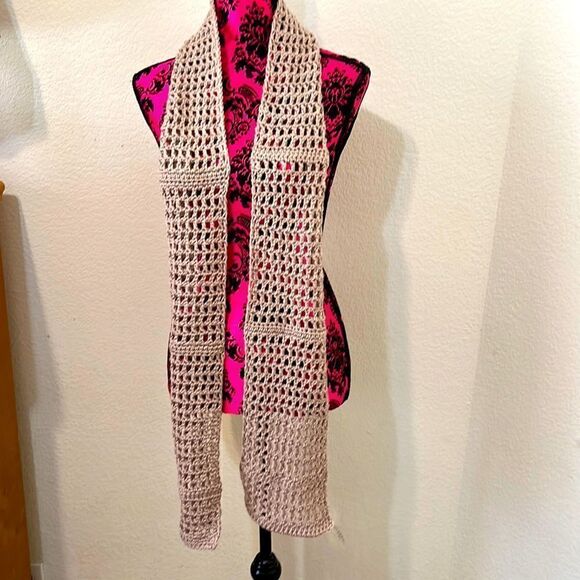 Hand Crafted Accessories - Hand-Crocheted Extra Long Scarf 76 Inches Long